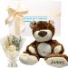 Bear Essentials Personalised Baby Gift Hamper with Dried Flowers