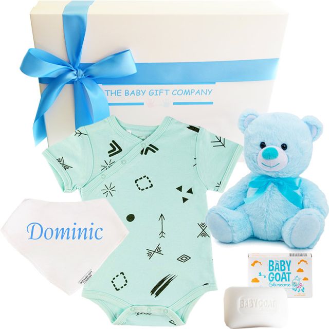 Personalised New Baby Boy Gift Box