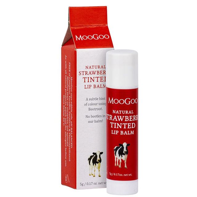 MooGoo Natural Strawberry Tinted Lip Balm 5g