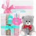 Sweet Dreams Baby Girl Gift Hamper - Stylish baby girl gifts with swaddle wraps and teddy bear toy