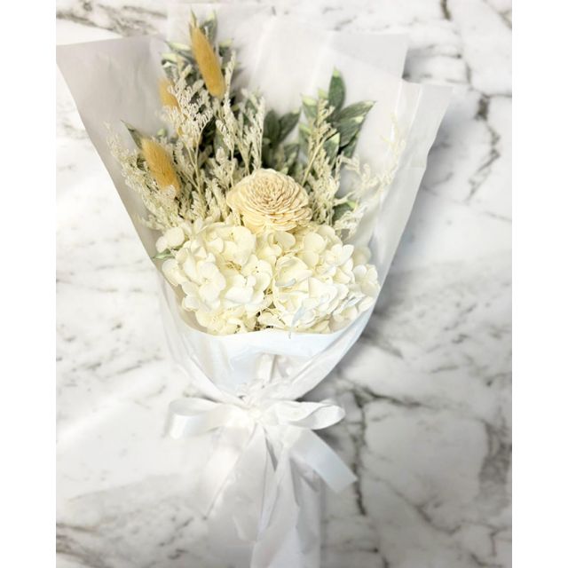 Blissful White Preserved Flower Bouquet