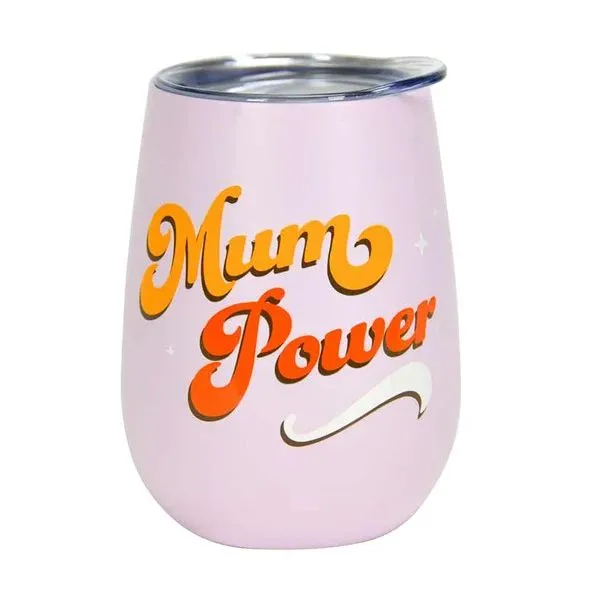 Mum Power stainless steel double-walled wine tumbler